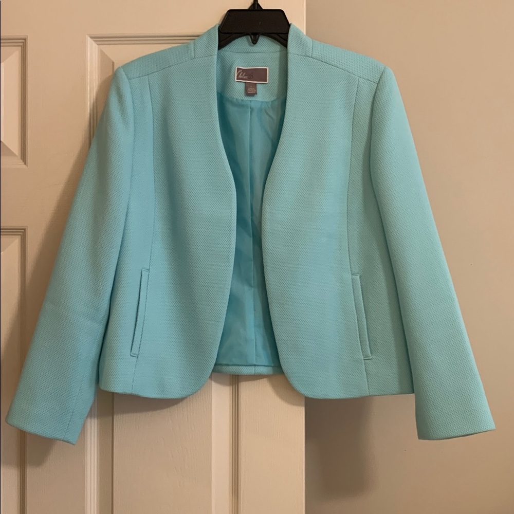 Chelsea28 Sky Blue Textured Jacket Large